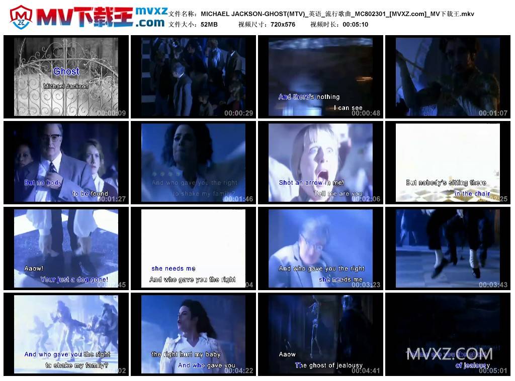 MICHAEL JACKSON-GHOST(MTV)_英语_流行歌曲_MC802301